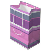 Lila strepen medium cadeauzakje (Voorkant Gekanteld)
