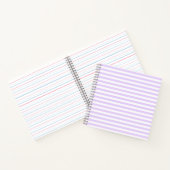 Lila strepen met paars en wit snoep notitieboek (Binnen)