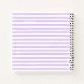 Lila strepen met paars en wit snoep notitieboek (Achterkant)