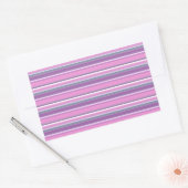 Lila strepen rechthoekige sticker (Envelop)