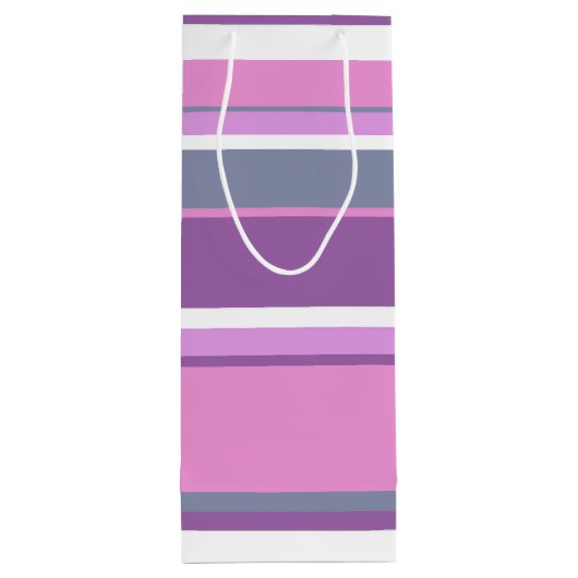 Lila strepen wijn cadeautas (Achterkant)