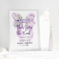 Lila strik Ze bindt de knoop bruids welkomstbord