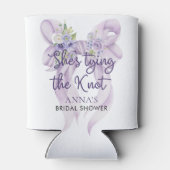 Lila strik Ze bindt het knoop Vrijgezellenfeest Blikjeskoeler (Achterkant)