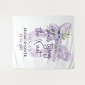 Lila strik Ze bindt het knoop Vrijgezellenfeest Wandkleed (Voorkant (horizontaal))