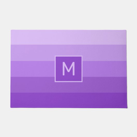 Lila stripes aangepast monogram deurmat (Voorkant)