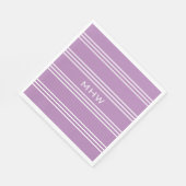 Lila stripes, aangepast monogram, servetten (Hoek)