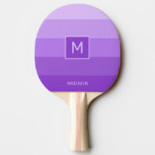 Lila stripes aangepast monogram tafeltennisbatje (Achterkant)
