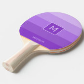 Lila stripes aangepast monogram tafeltennisbatje (Voorkant Gekanteld)