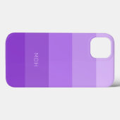 Lila stripes aangepaste monogram telefoongevallen Case-Mate iPhone case (Achterkant (horizontaal))