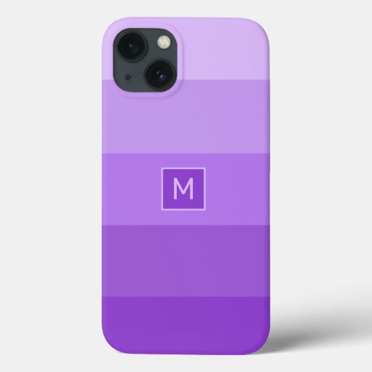 Lila stripes aangepaste monogram telefoongevallen Case-Mate iPhone case (Achterkant)