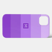 Lila stripes aangepaste monogram telefoongevallen Case-Mate iPhone case (Achterkant (horizontaal))