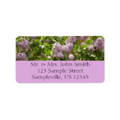 Lila Struik Beauful Paarse Spring Flowers Etiket (Voorkant)