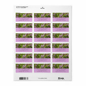 Lila Struik Beauful Paarse Spring Flowers Etiket (Full Sheet)