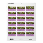 Lila Struik Beauful Paarse Spring Flowers Etiket (Full Sheet)
