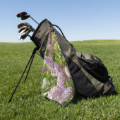 Lila Struik Beauful Paarse Spring Flowers Golfhanddoek (Groen)