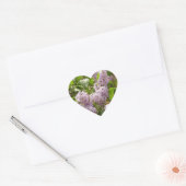 Lila Struik Beauful Paarse Spring Flowers Hart Sticker (Envelop)