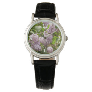 Lila Struik Beauful Paarse Spring Flowers Horloge