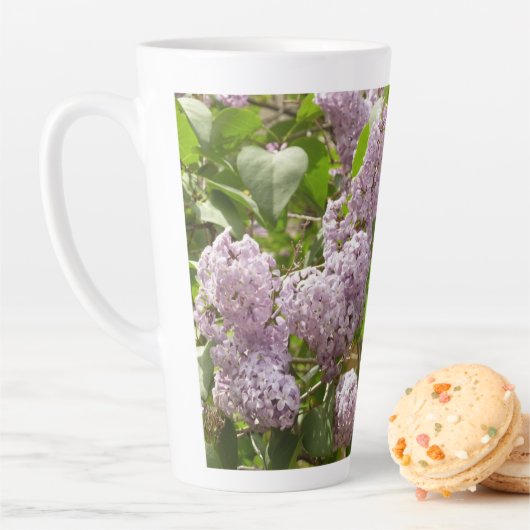 Lila Struik Beauful Paarse Spring Flowers Latte Mok (In situ)