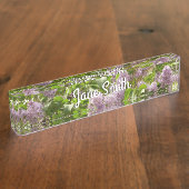 Lila Struik Beauful Paarse Spring Flowers Naambordje (Zijkant)