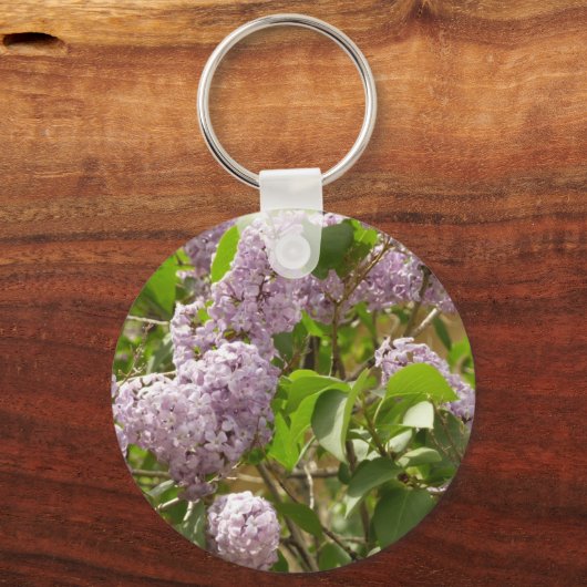 Lila Struik Beauful Paarse Spring Flowers Sleutelhanger (Voorkant)