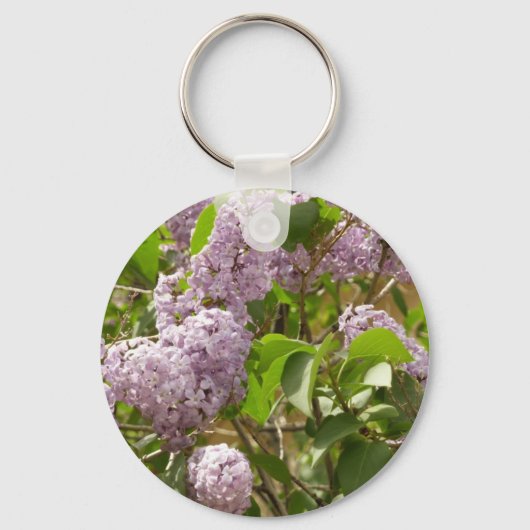 Lila Struik Beauful Paarse Spring Flowers Sleutelhanger (Achterkant)