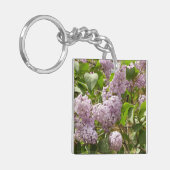 Lila Struik Beauful Paarse Spring Flowers Sleutelhanger (Voorkant Links)