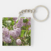 Lila Struik Beauful Paarse Spring Flowers Sleutelhanger (Achterkant)