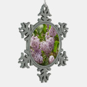 Lila Struik Beauful Paarse Spring Flowers Tin Sneeuwvlok Ornament (Links)