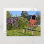 Lila struiken in bloei en magneten in bomen briefkaart (Voorkant / Achterkant)