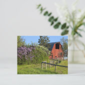 Lila struiken in bloei en magneten in bomen briefkaart (Staand voorkant)