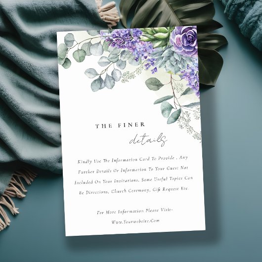 Lila succesrijke olievlek met eucalyptus informatiekaartje