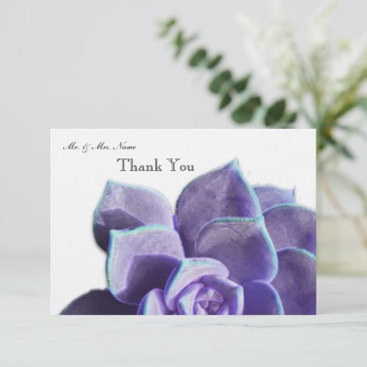 Lila Succulent Bedankt (Staand voorkant)