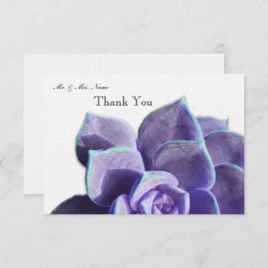 Lila Succulent Bedankt (Voorkant / Achterkant)