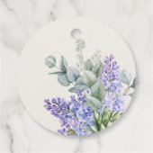 Lila Succulent Eucalyptus Botanical Bunch Wedding Bedankjes Labels (Achterkant)