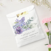 Lila Succulent Eucalyptus Botanical Bunch Wedding Bedankzakje (Gezegeld)