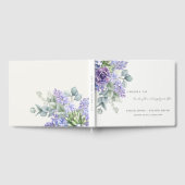 Lila Succulent Eucalyptus Botanical Bunch Wedding Gastenboek (Volledig)