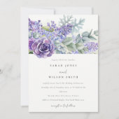 Lila Succulent Eucalyptus Botanical Bunch Wedding Kaart (Voorkant)