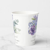 Lila Succulent Eucalyptus Botanical Bunch Wedding Papieren Bekers (Rechts)