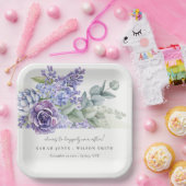 Lila Succulent Eucalyptus Botanical Bunch Wedding Papieren Bordje (Feest)