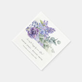 Lila Succulent Eucalyptus Botanical Bunch Wedding Servet (Hoek)