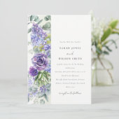 Lila Succulent Eucalyptus Botanisch Lijst Weddensc Kaart (Staand voorkant)