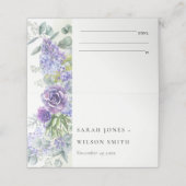 Lila Succulent Eucalyptus Botanisch Lijst Weddensc Plaatskaartje (Buitenkant ongevouwen)