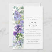 Lila Succulent Eucalyptus Botanisch Vrijgezellenfe Kaart (Voorkant)