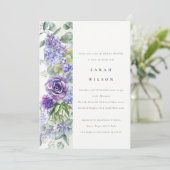 Lila Succulent Eucalyptus Botanisch Vrijgezellenfe Kaart (Staand voorkant)