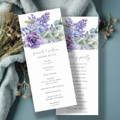 Lila Succulent Eucalyptus Fauna Wedding Programme Kaart