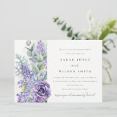 Lila Succulent Eucalyptus Foliage Couples Shower Kaart (Staand voorkant)