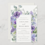 Lila Succulent Eucalyptus Foliage Couples Shower Kaart (Voorkant / Achterkant)