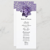  Lila succulent huwelijksprogramma Programmakaart (Voorkant / Achterkant)