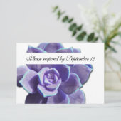 Lila Succulent  rsvp Kaartje (Staand voorkant)