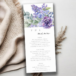 Lila Succulente Eucalyptus Fauna Wedding Menu Kaar Kaart